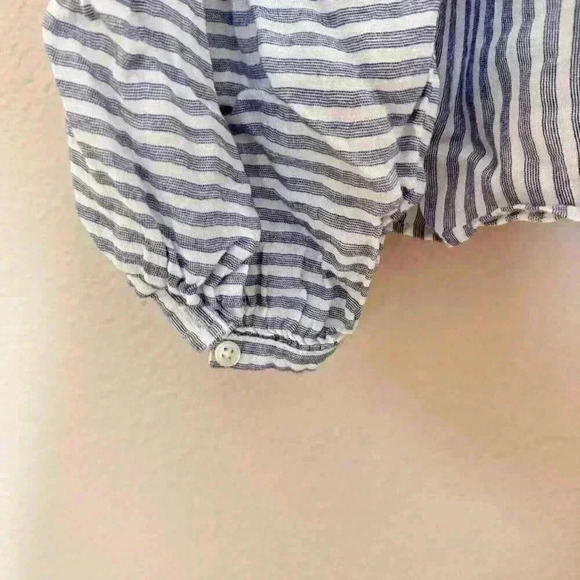 Ann Taylor LOFT Striped Blue White Long Sleeve Top Blouse Size Small - Picture 8 of 8